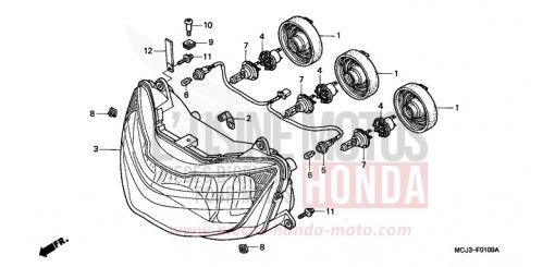 HEADLIGHT (CBR900RRY,1/RE1) CBR900RR1 de 2001